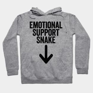 Emotional Support Snake Black Hoodie